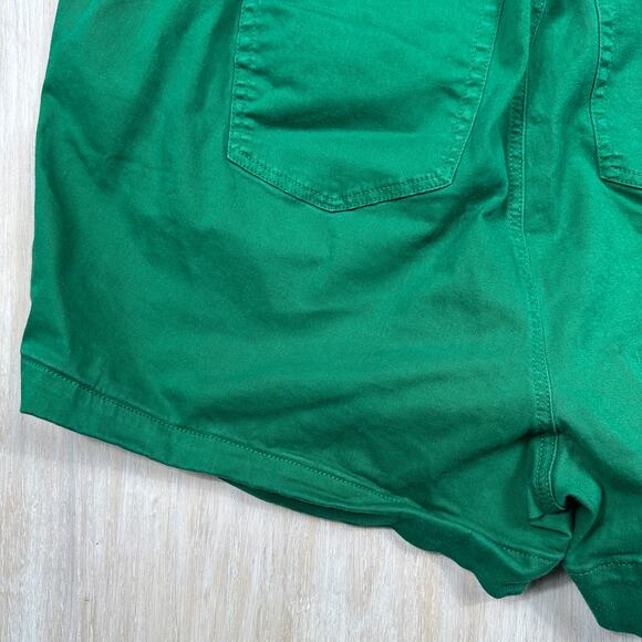 Torrid Green Stretch Casual Shorts 4X Plus Elastic Waist Pockets Tie Front - Picture 15 of 15